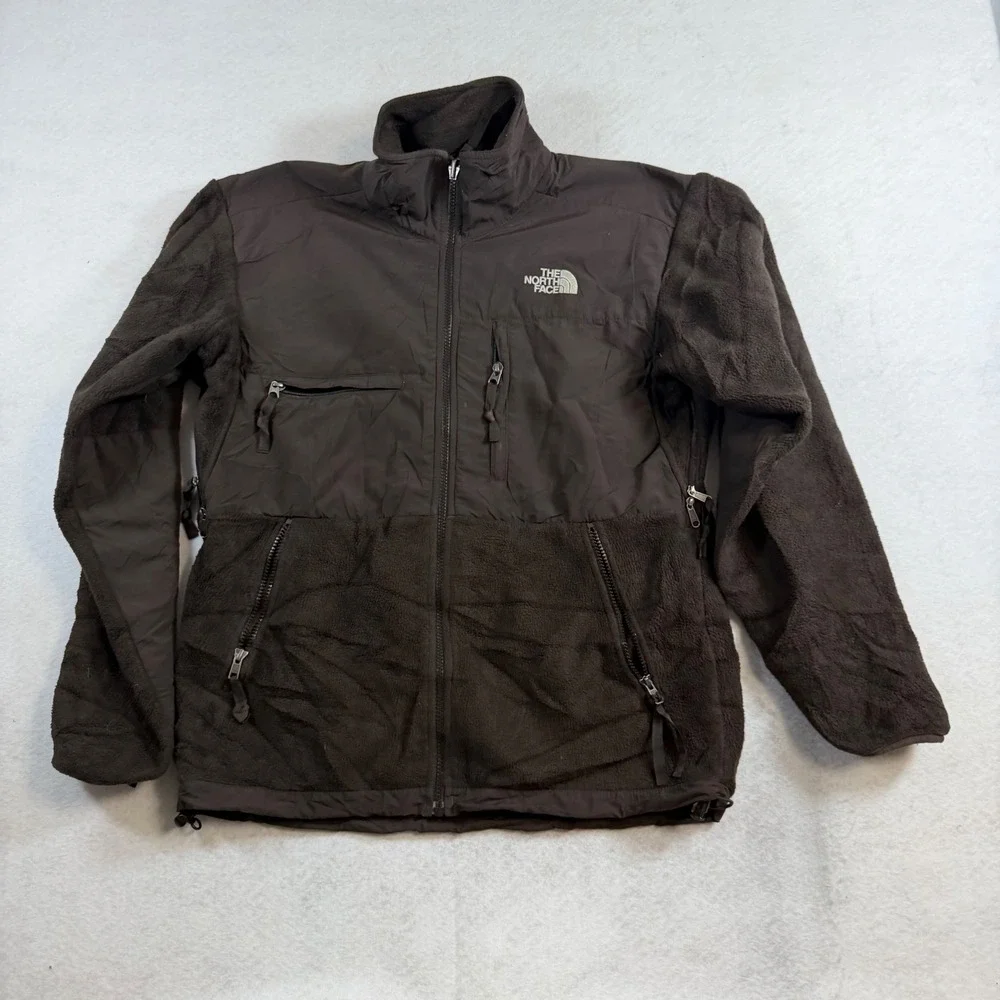 The North Face Denali Fleece Jacket Mens Small Brown Full Zip Mixed Media Coat